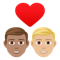 Couple with Heart- Man- Man- Medium Skin Tone- Medium-Light Skin Tone emoji on Emojione